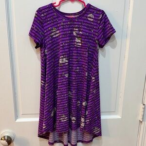 Lularoe Purple Striped Kids Dress girls size 6